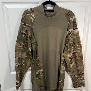 Tactical flame resistant Combat Shirt - Olive Green Camouflage
